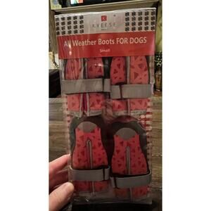 NEW Keyeez All Weather Boots For Dogs Size Small Pink Red Booties Shoes Slippers